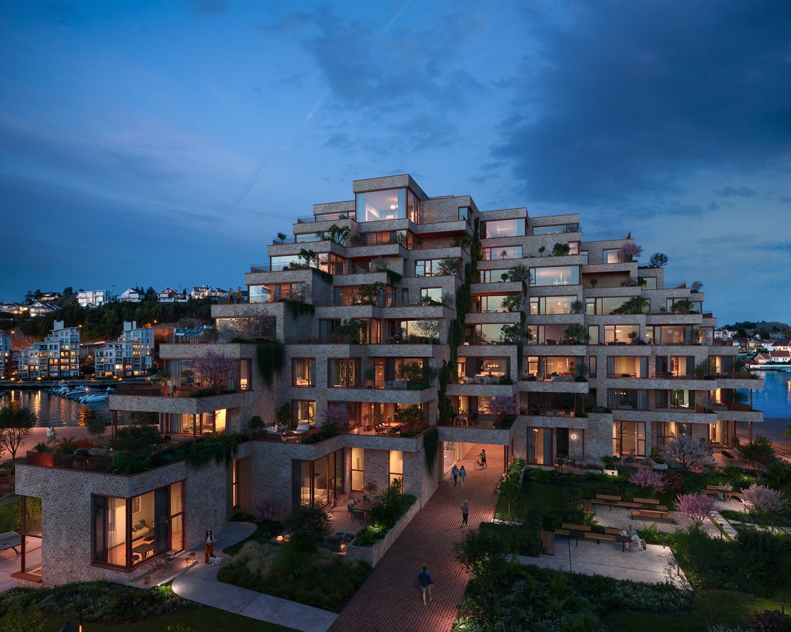 Illustrasjonsbilde av inngangsparti "by night" Galleribilde