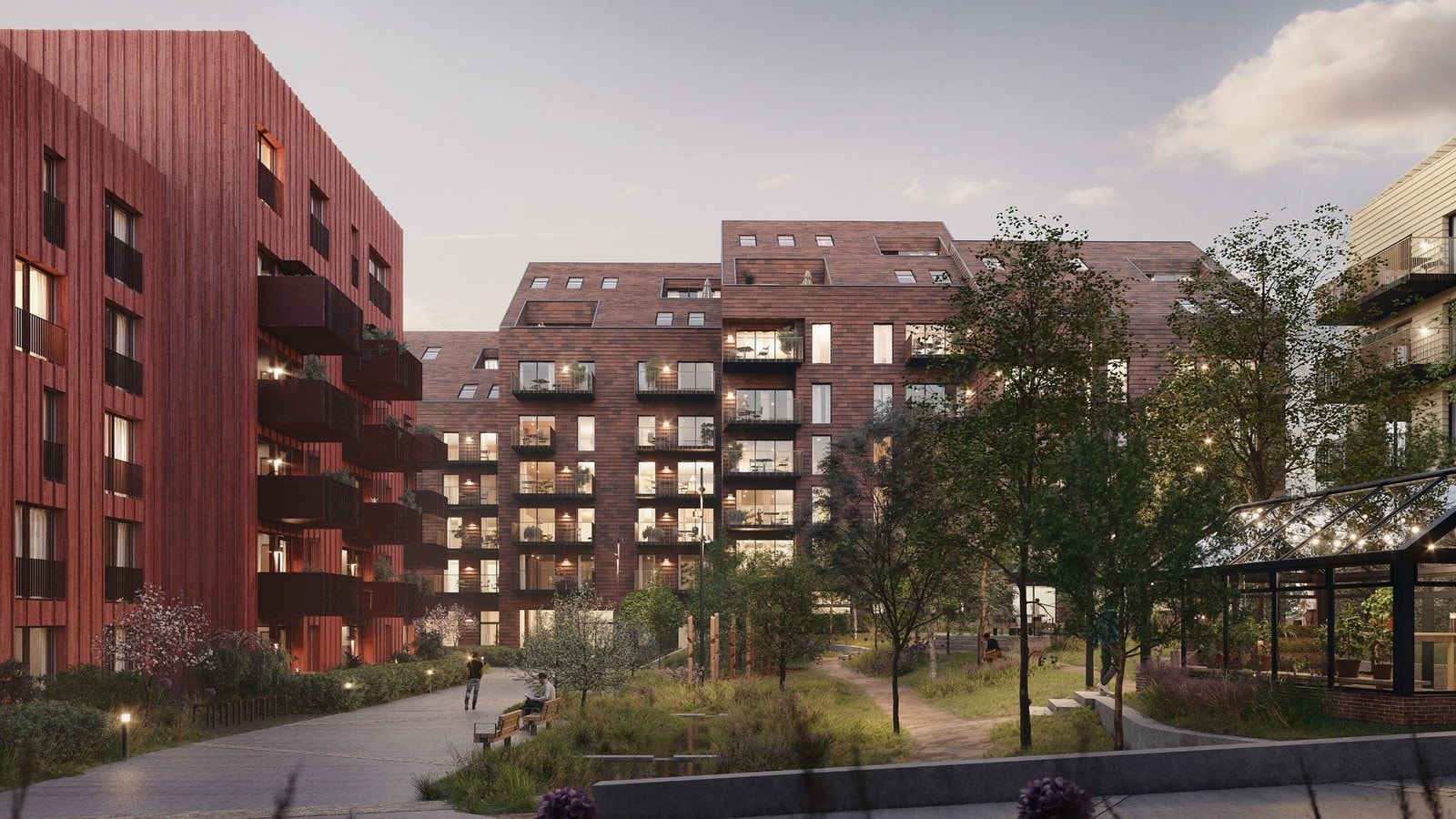 Velkommen til Poulssons Kvarter. Dette er en illustrasjon, og avvik kan forekomme. Galleribilde