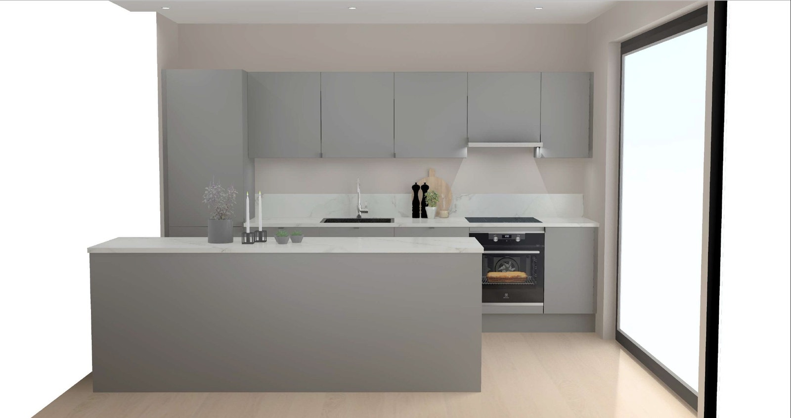 Kjøkkentegning fra Aubo Galleribilde