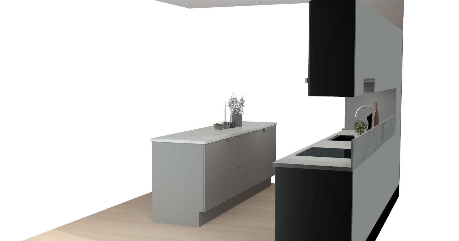 Kjøkkentegning fra Aubo Galleribilde