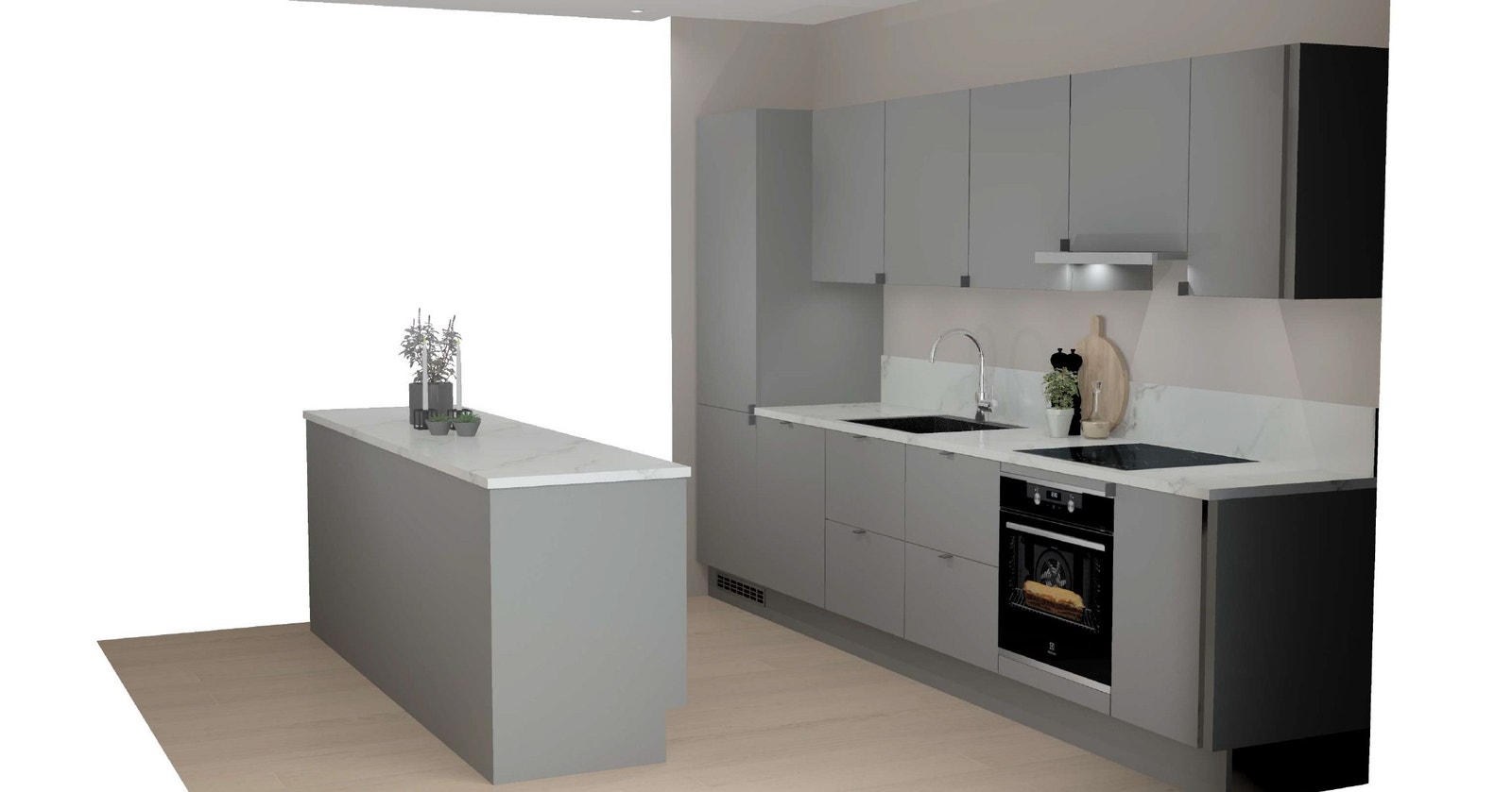 Kjøkkentegning fra Aubo Galleribilde