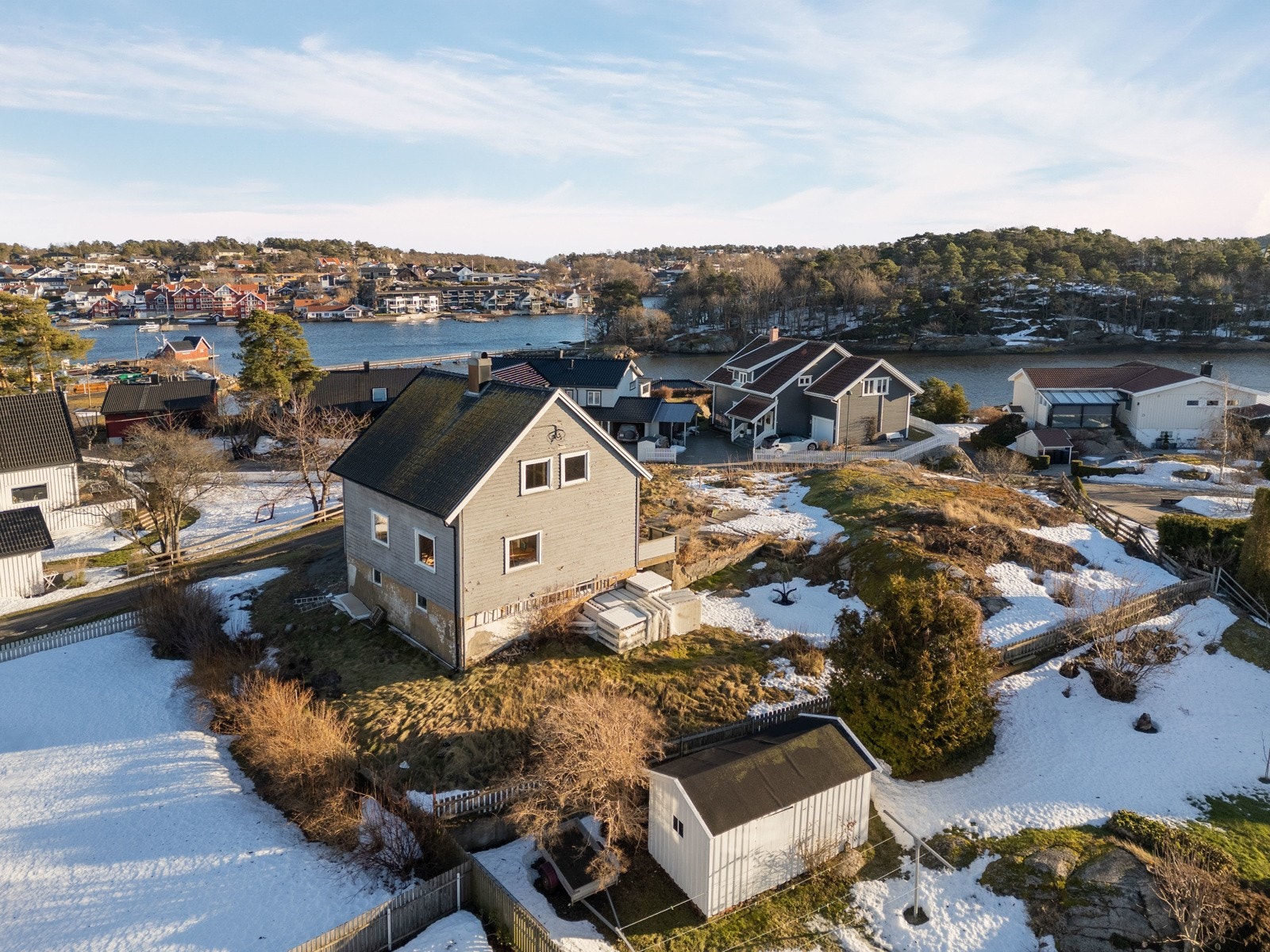Boligen blir det ytterste huset i en kjede av to. Galleribilde
