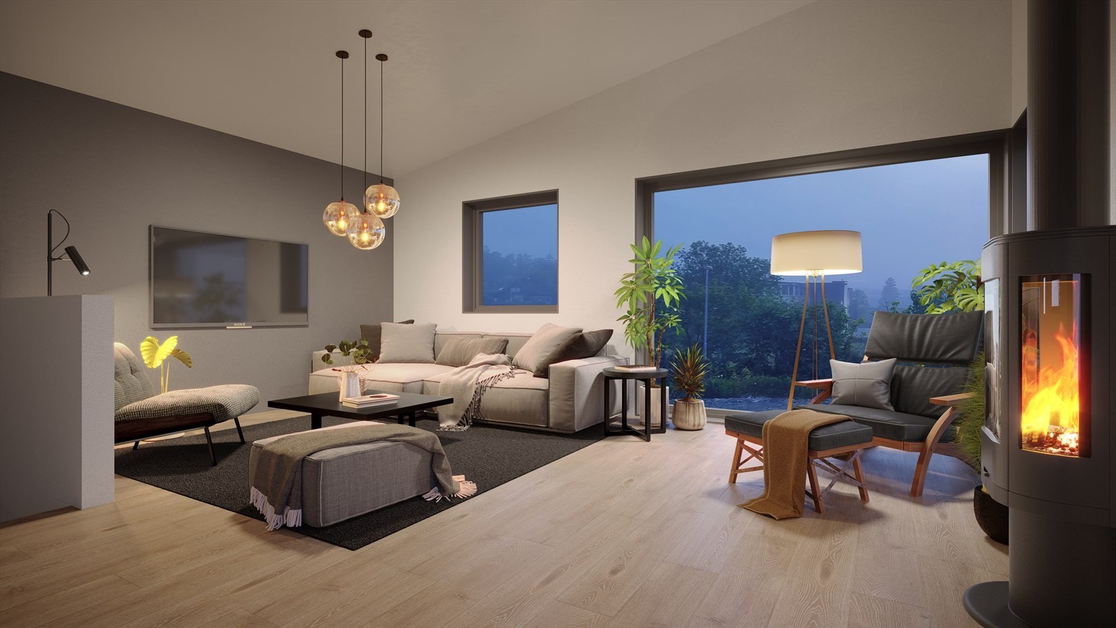 Boligtype 1 og 2: Stuen har gode lysforhold og flott utsikt. Galleribilde