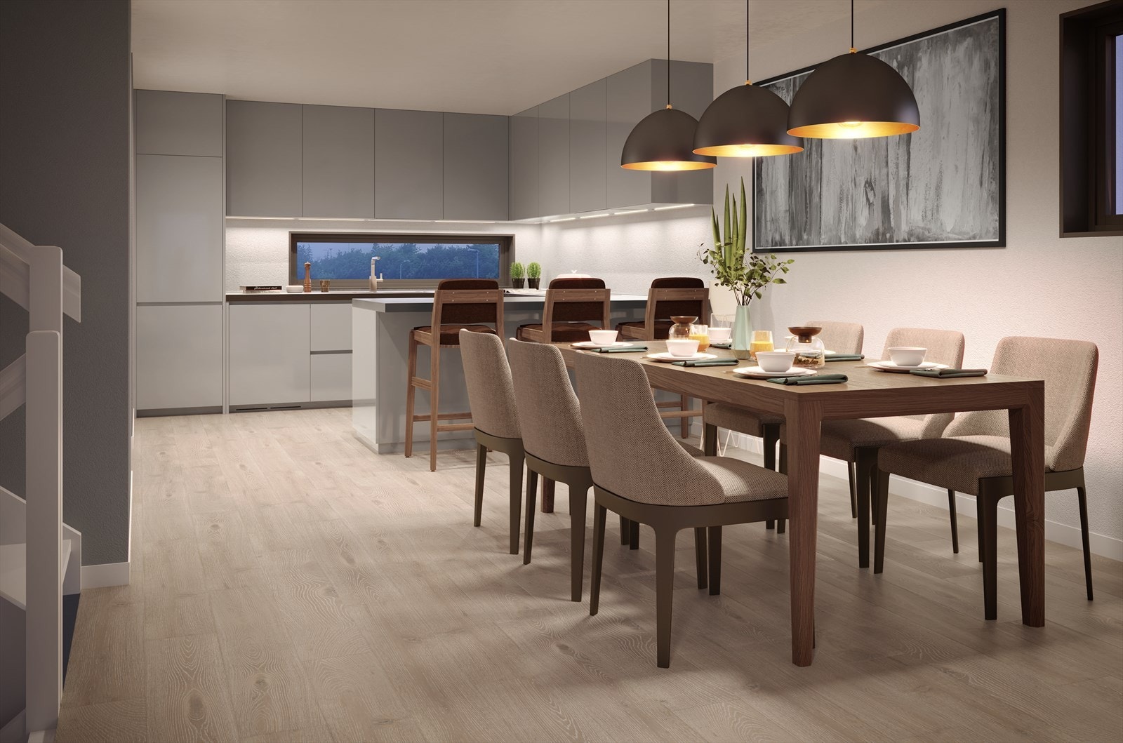 Boligtype 3: Stort moderne kjøkken og spisestue Galleribilde