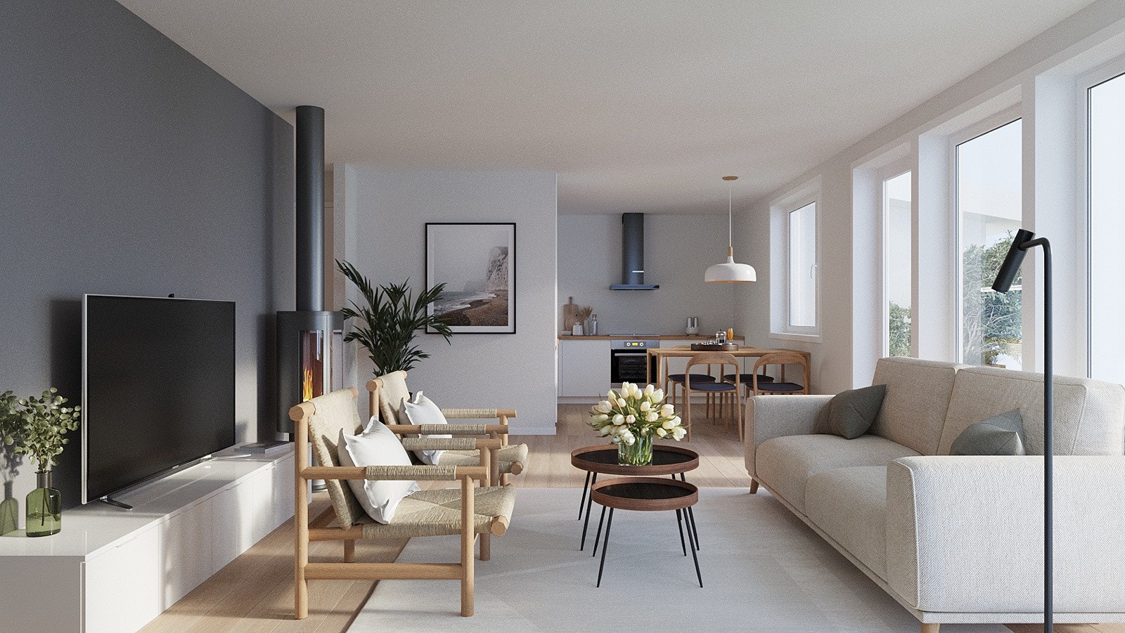 Stue / kjøkken i B1 Galleribilde