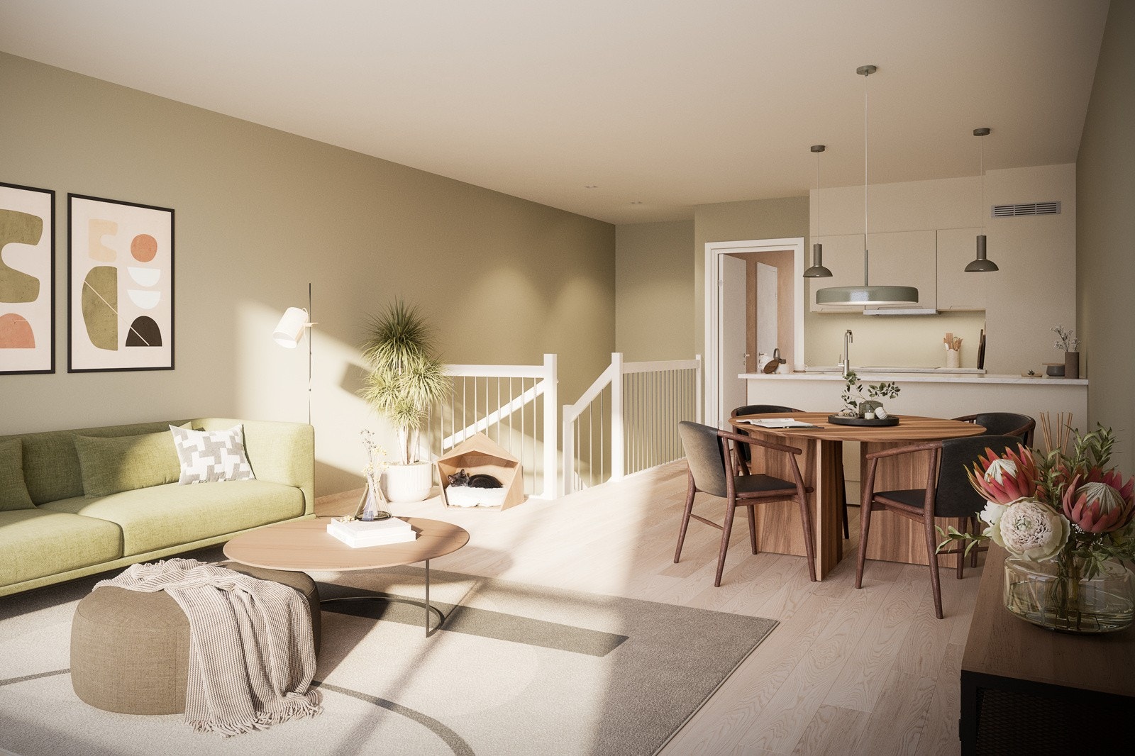 Bolig 1008, 2.etg stue og kjøkkenløsning Galleribilde