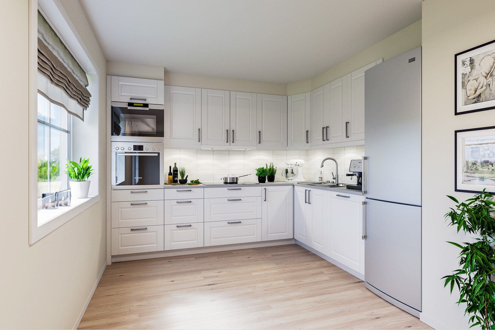 Alternativ løsning på kjøkken (tilvalg). Selges uten hvitevarer. Galleribilde