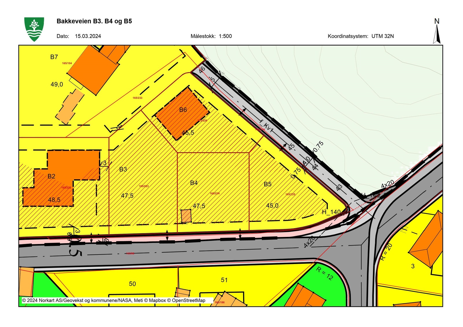 Situasjonsplan, område B3, B4 og B5 Galleribilde
