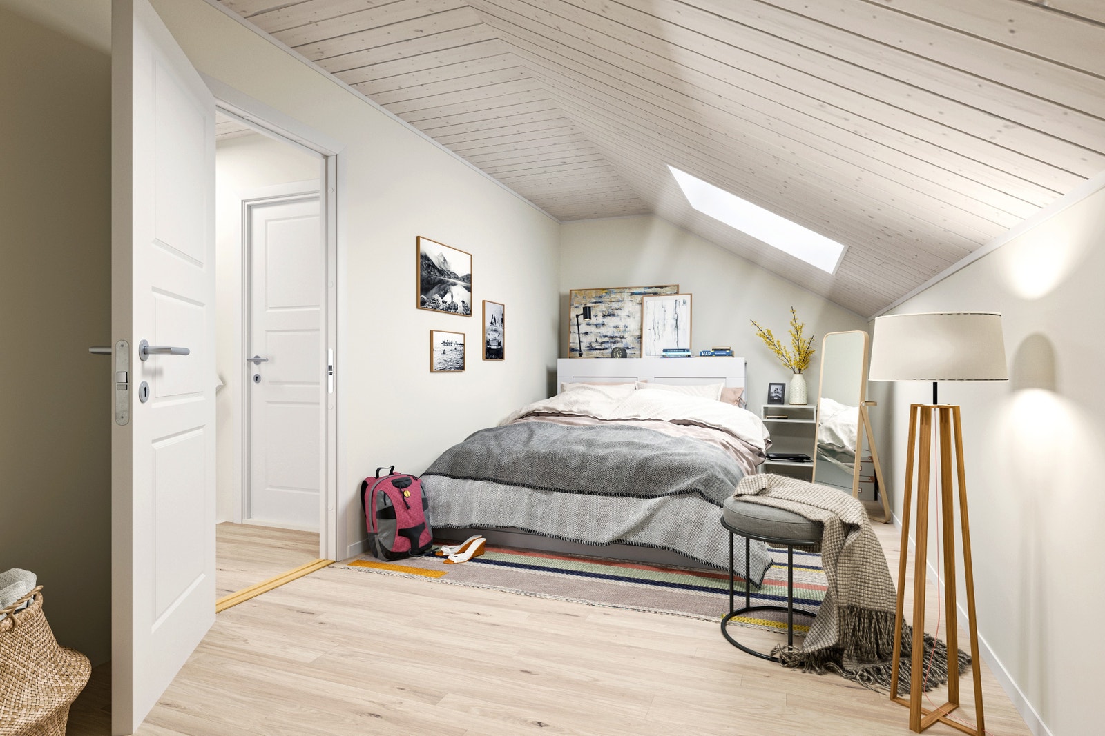 Soverom på loft. Galleribilde