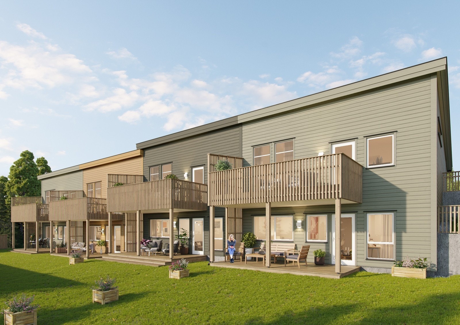 Illustrasjon - hus 1 - hage Galleribilde