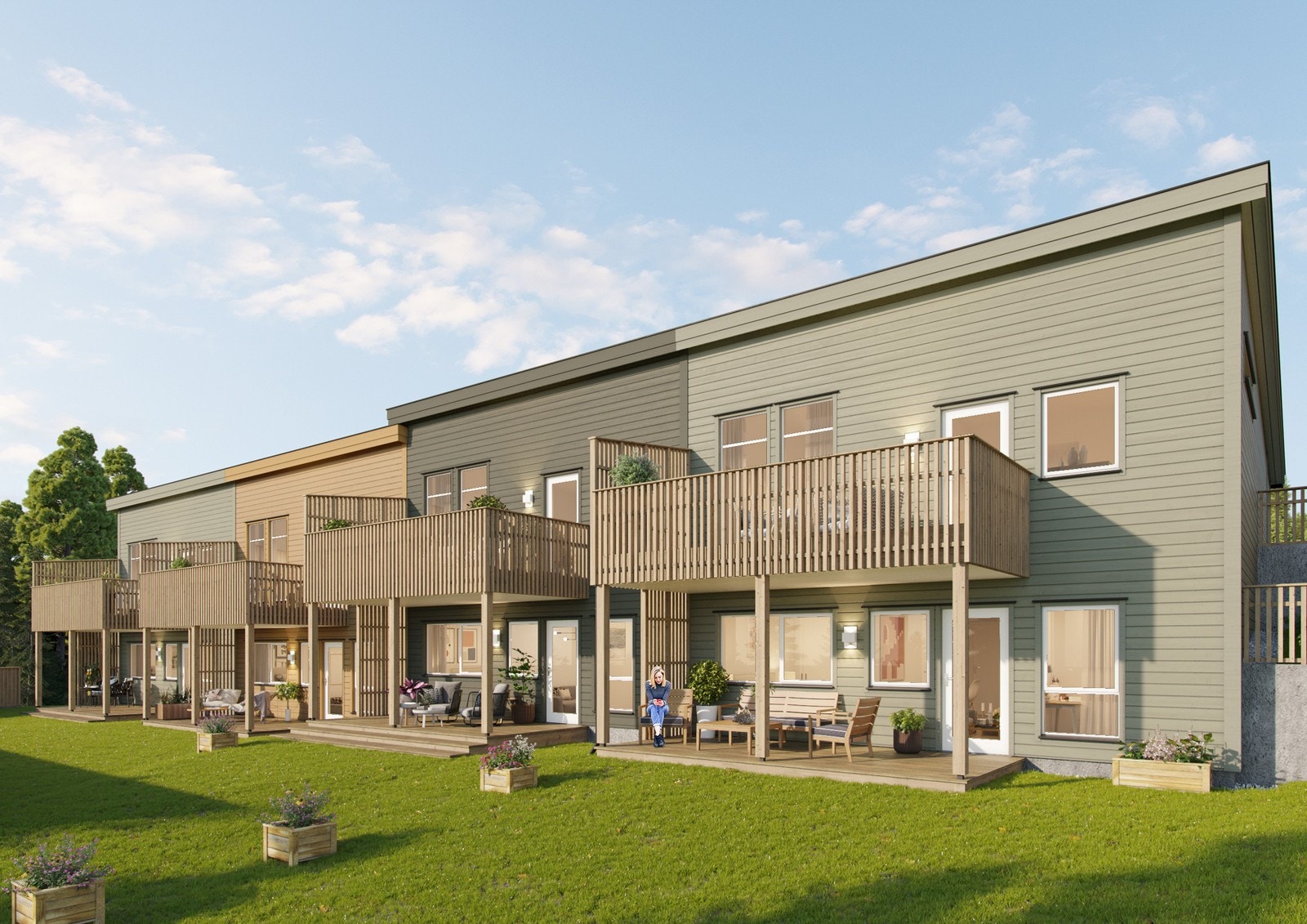 Illustrasjon hus 1 - Rekkehus Galleribilde