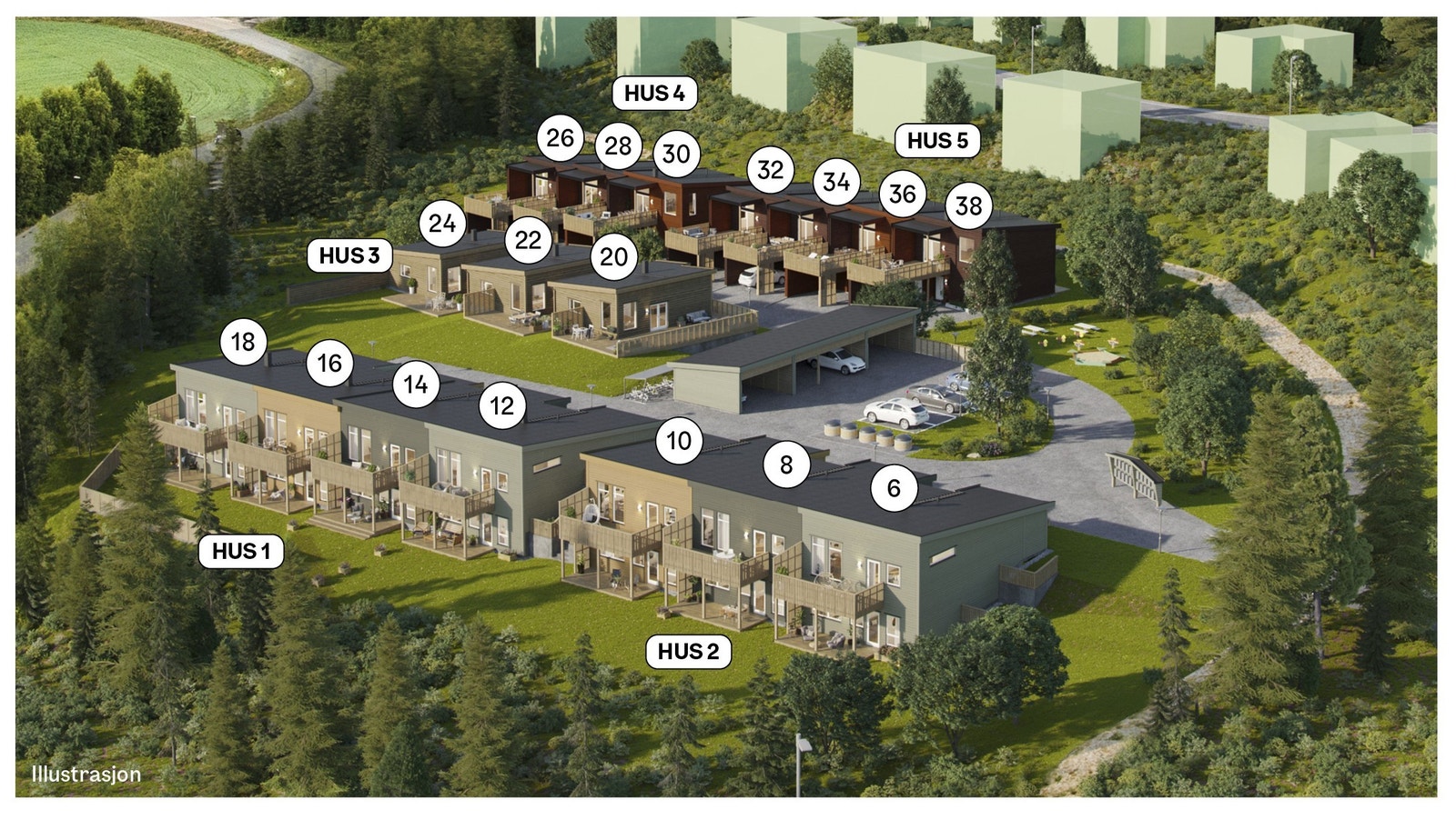 Illustrasjon - felt B5 med husnummer Galleribilde