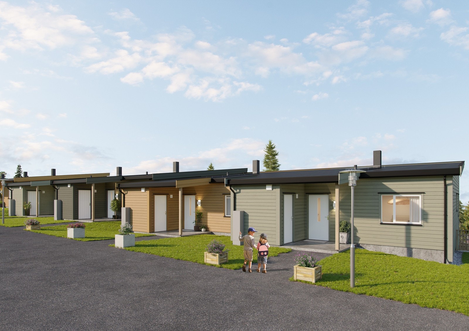 Illustrasjon hus 1 - inngang Galleribilde