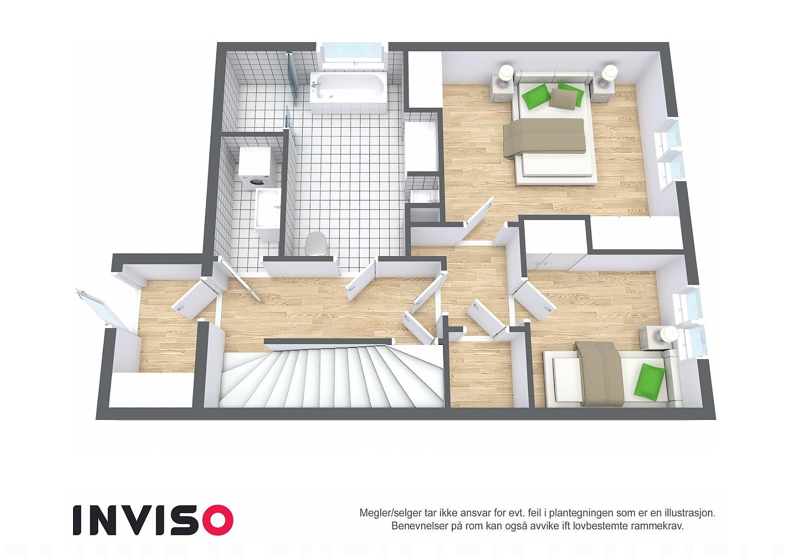 Bad og soverommet(oppe til høyre) Galleribilde