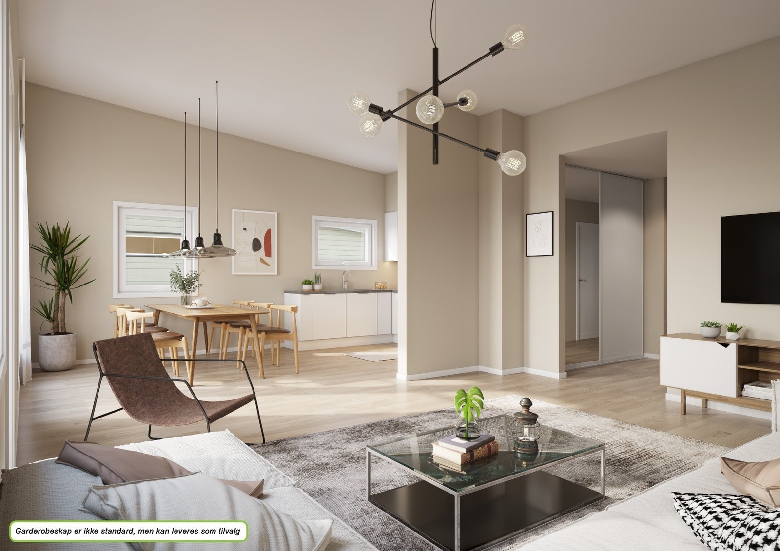 Illustrasjon - stue/ kjøkken Galleribilde