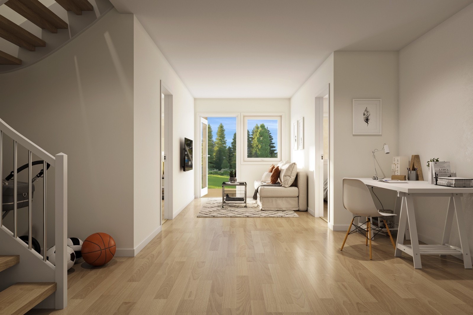 Illustrasjon - tv stue Galleribilde