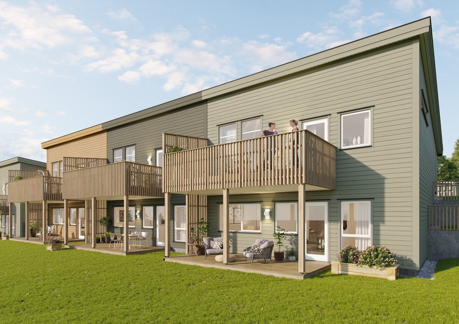 Illustrasjon - hus 2 - hage Galleribilde