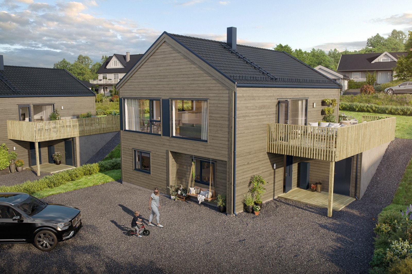 Bergås. Tradisjonelt hus i moderne form. (Tomtene leveres ikke opparbeidet med plen og beplantning) Galleribilde