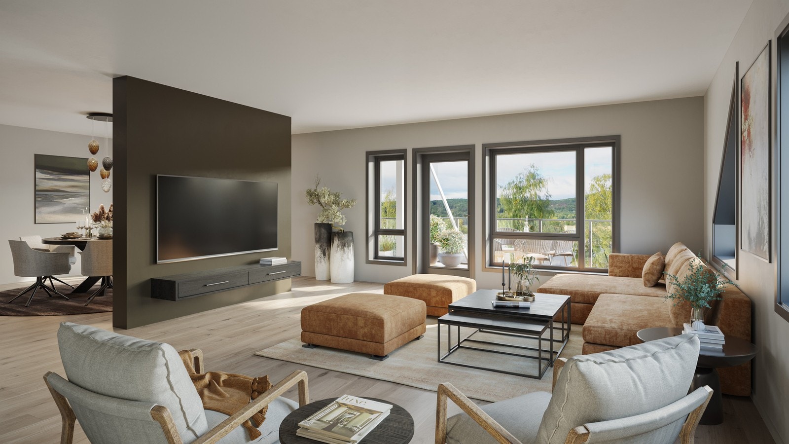 Stue stor leilighet - Illustrasjon Galleribilde