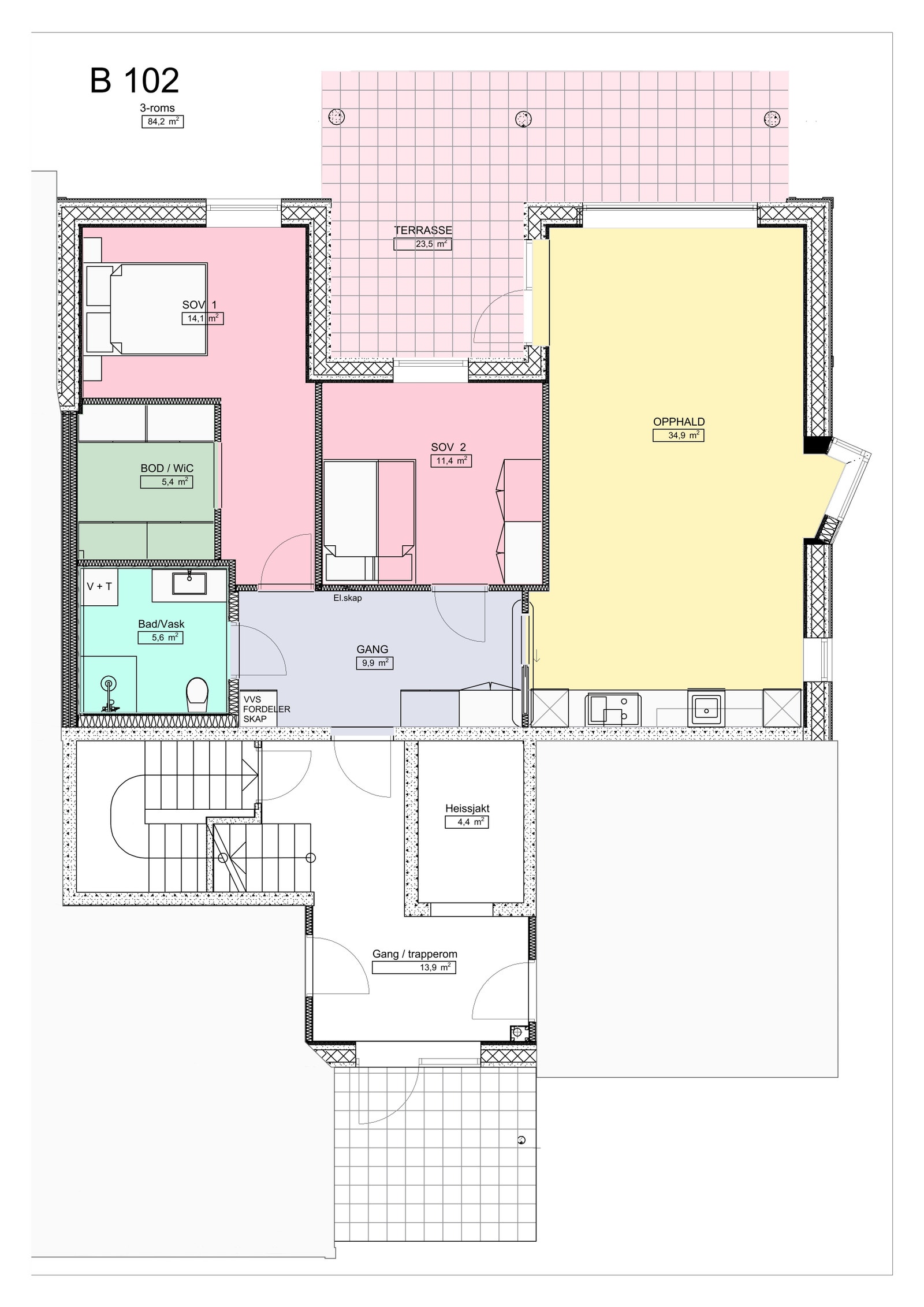 Plantegning B102 Galleribilde