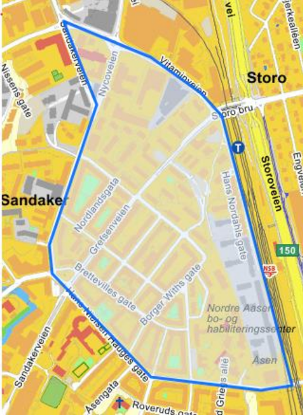 Avgrenset område for de om med fast bostedsadresse kan eie garasjeplass Galleribilde