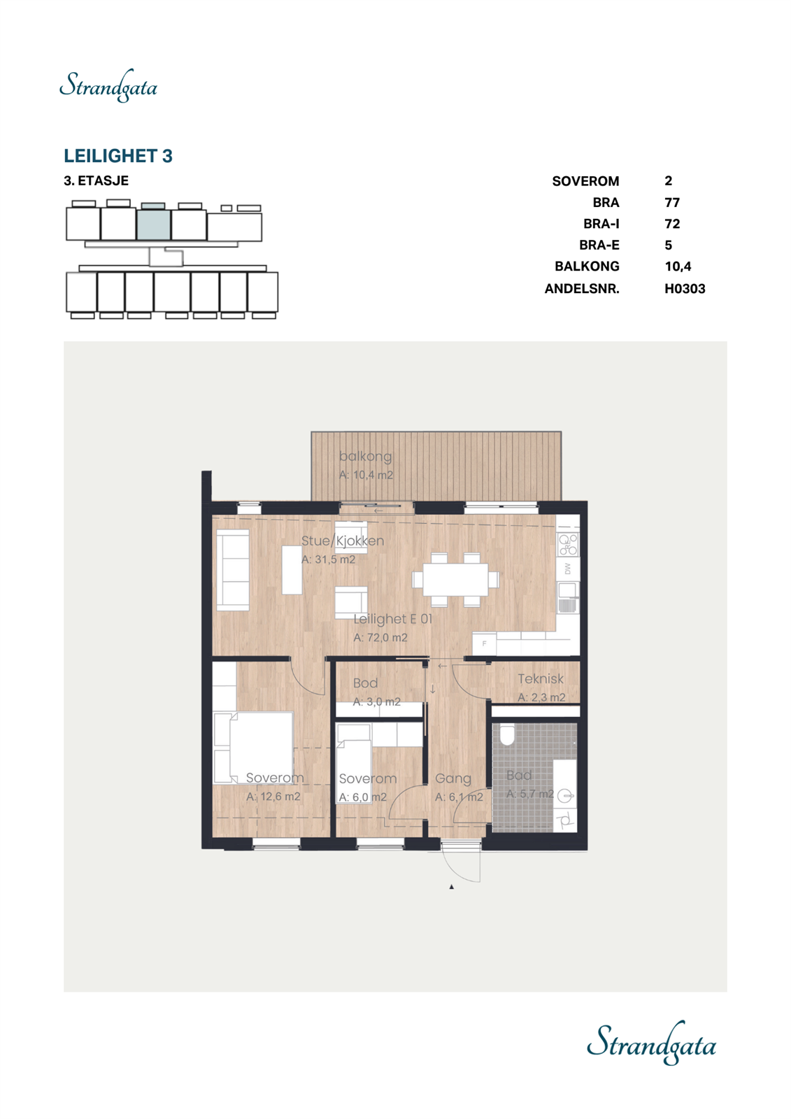 Plantegning andel 3 Galleribilde