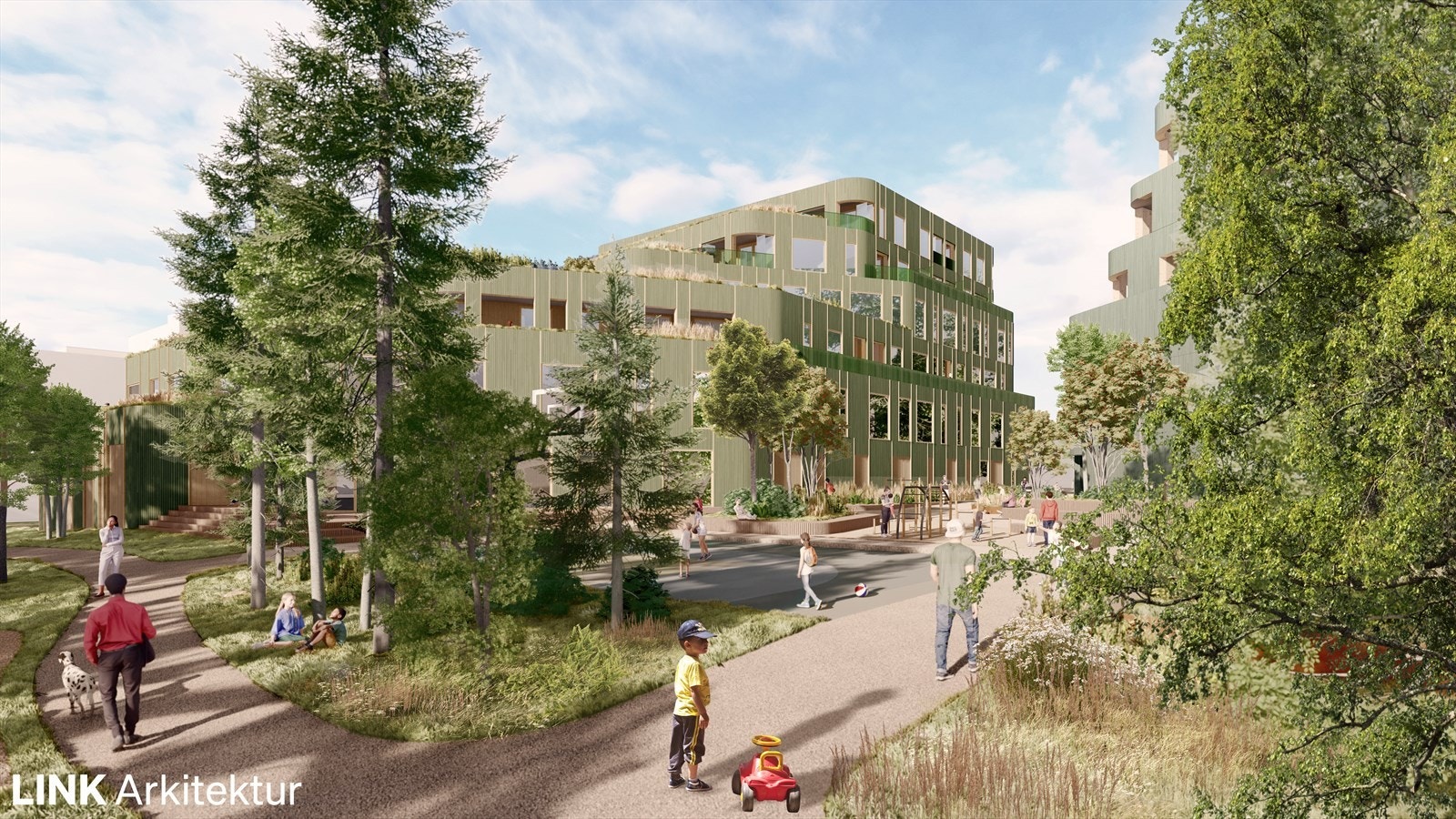 M55 - illustrasjon fra sør med tursti Galleribilde