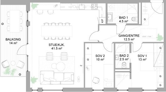 Plantegning Galleribilde
