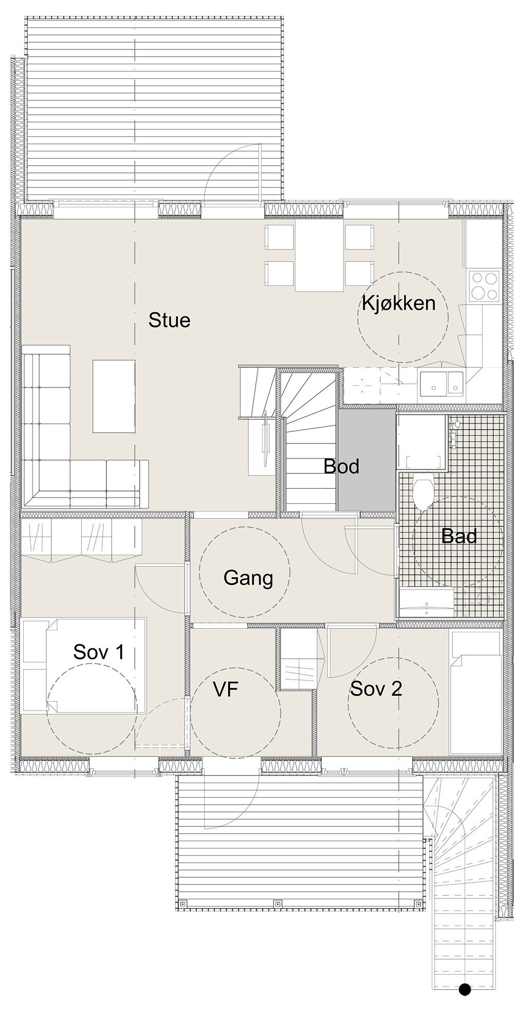 Plantegning 2. etasje 5-roms Galleribilde