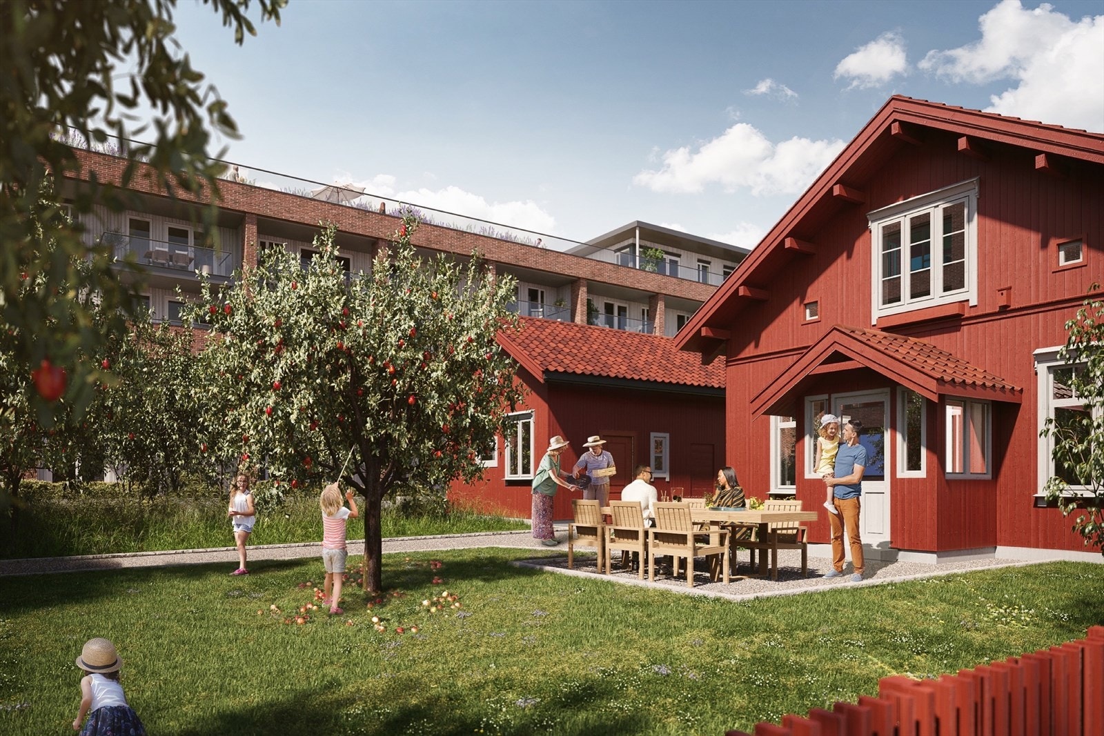 Lilleholtet - eget samlingssted og eplehage for beboerne i Smedens Hage! Galleribilde