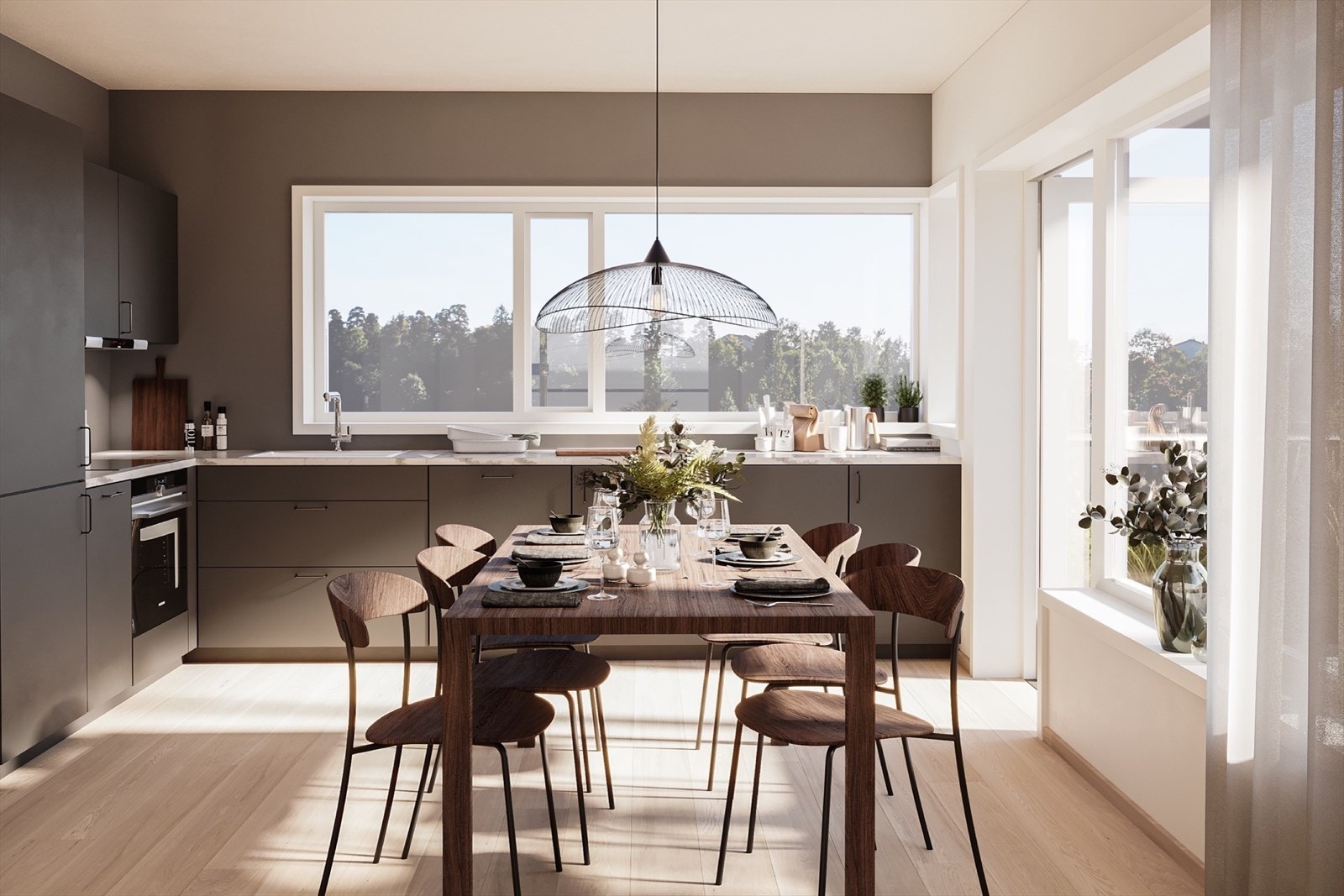 Flott kjøkken med utgang til balkong Galleribilde