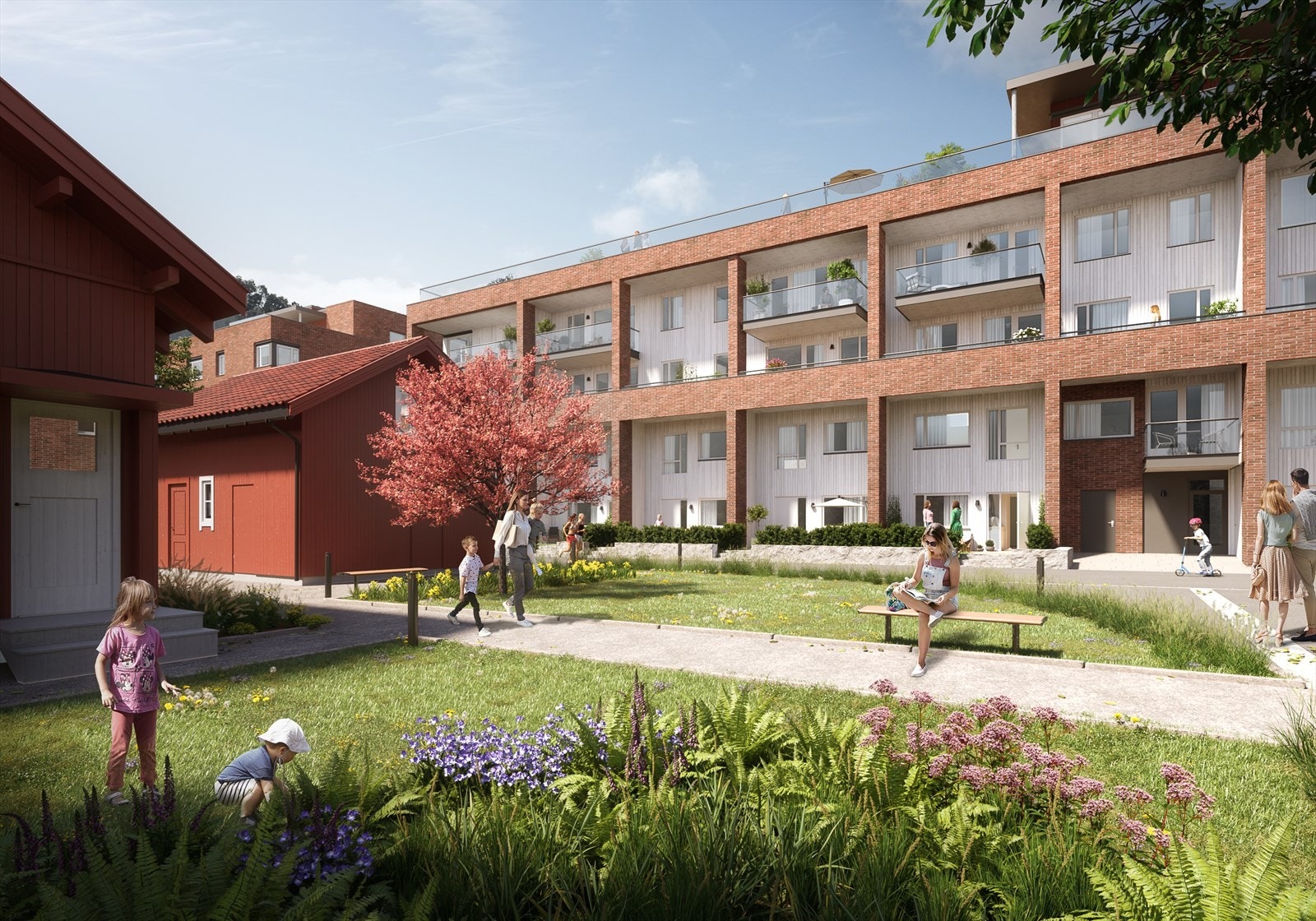 Hus H får en flott beliggenhet mot Lilleholtet Galleribilde