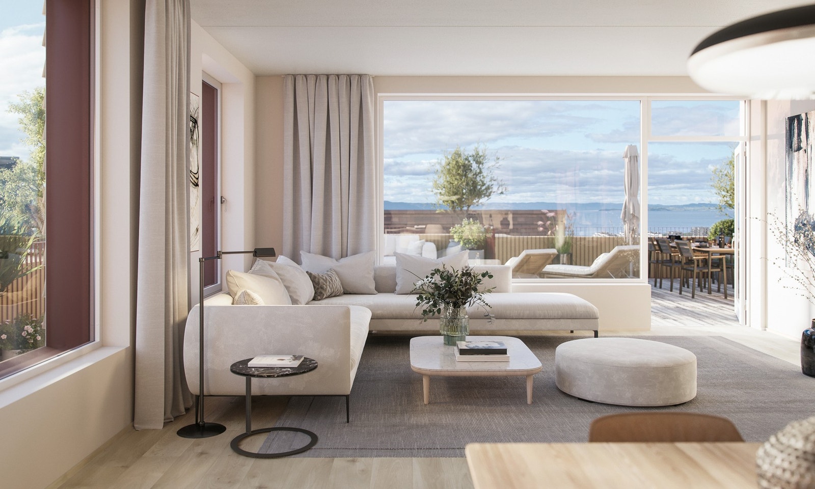 Leiligheten har store vindusflater og en hjørnebeliggenhet som vil gi rikelig med naturlig lys. Illustrasjon, avvik vil forekomme. Galleribilde