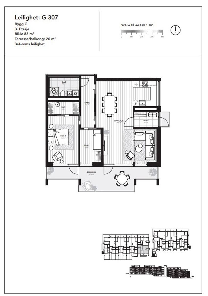 Plantegning leil 307 Galleribilde