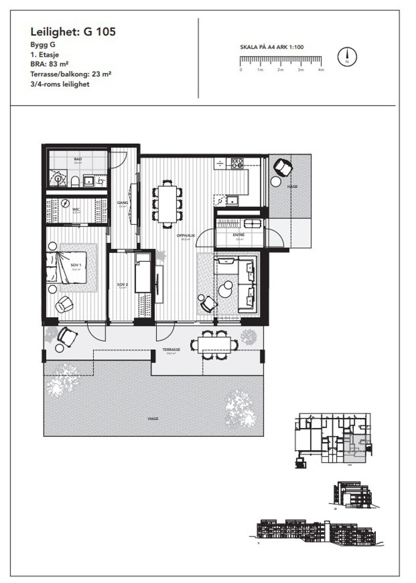 Plantegning leil 105 Galleribilde