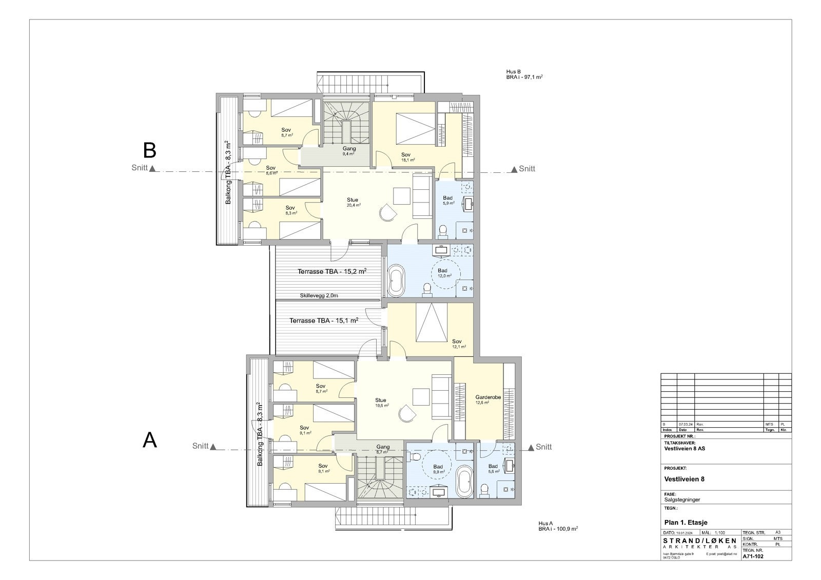 1.etg. hus A og B Galleribilde