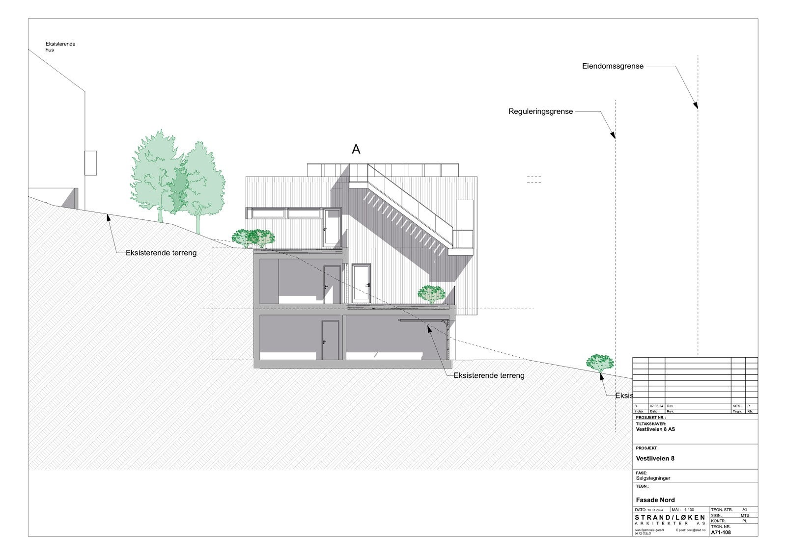 Fasade Nord - Hus A Galleribilde