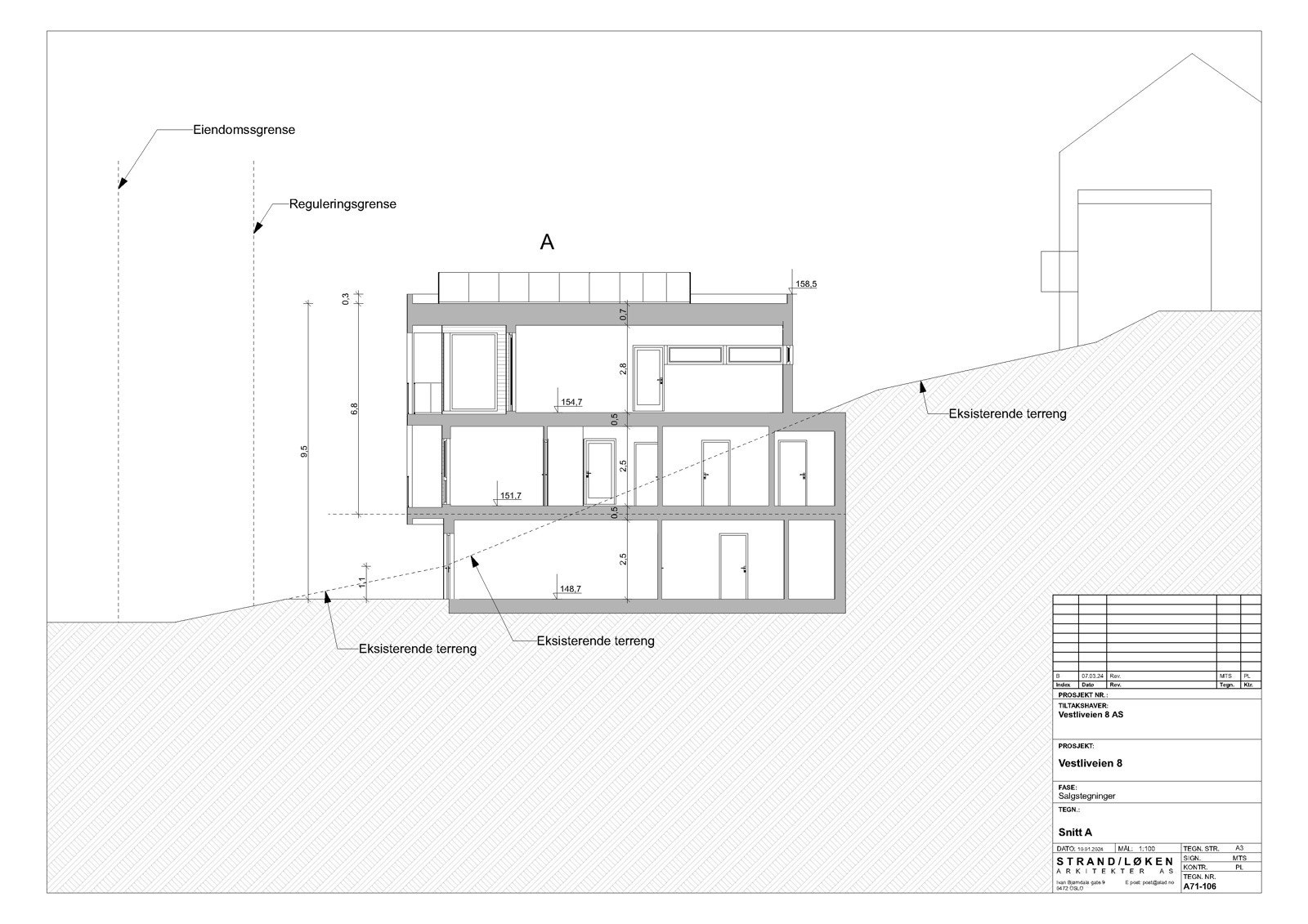 Hus A - Snitt Galleribilde