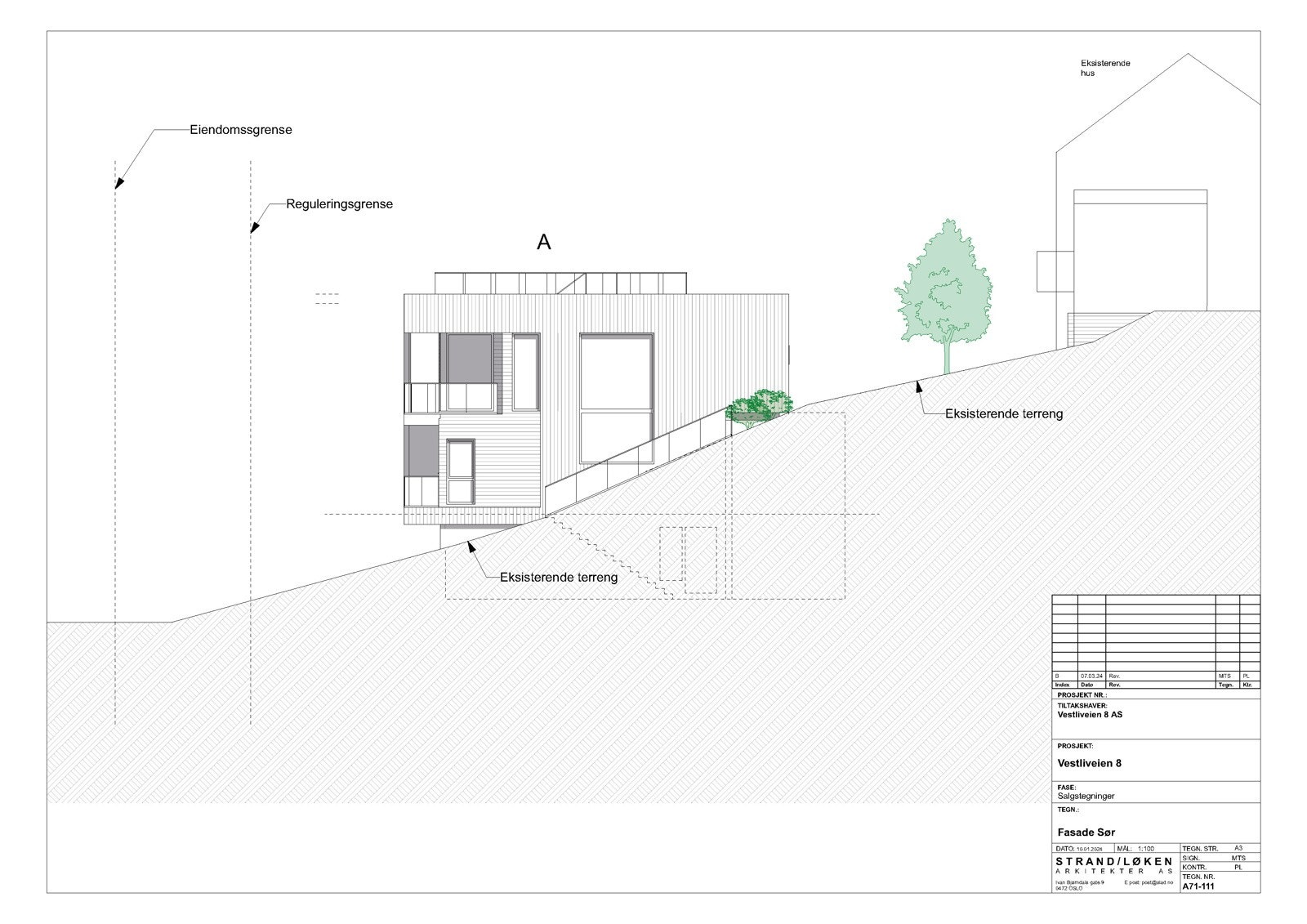 Fasade Sør - Hus A Galleribilde