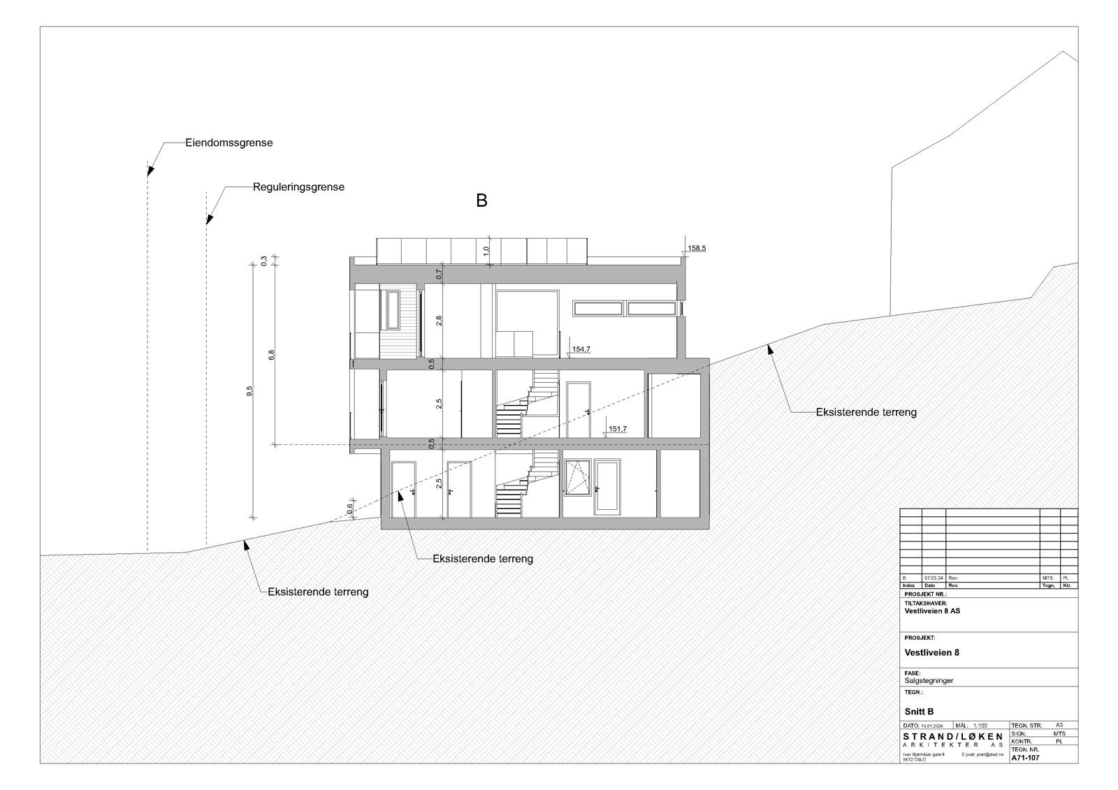 Hus B - Snitt Galleribilde