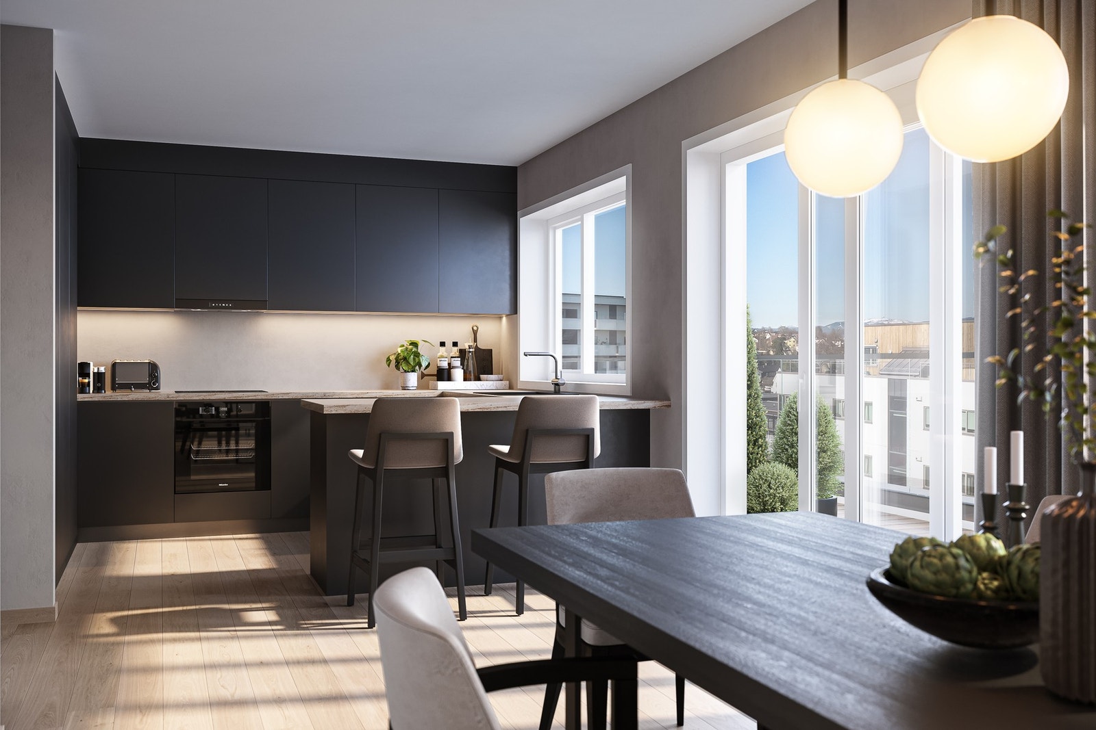 Sørøstvendt 2-roms selveierleilighet med god planløsning. Illustrasjon, avvik vil forekomme. Galleribilde