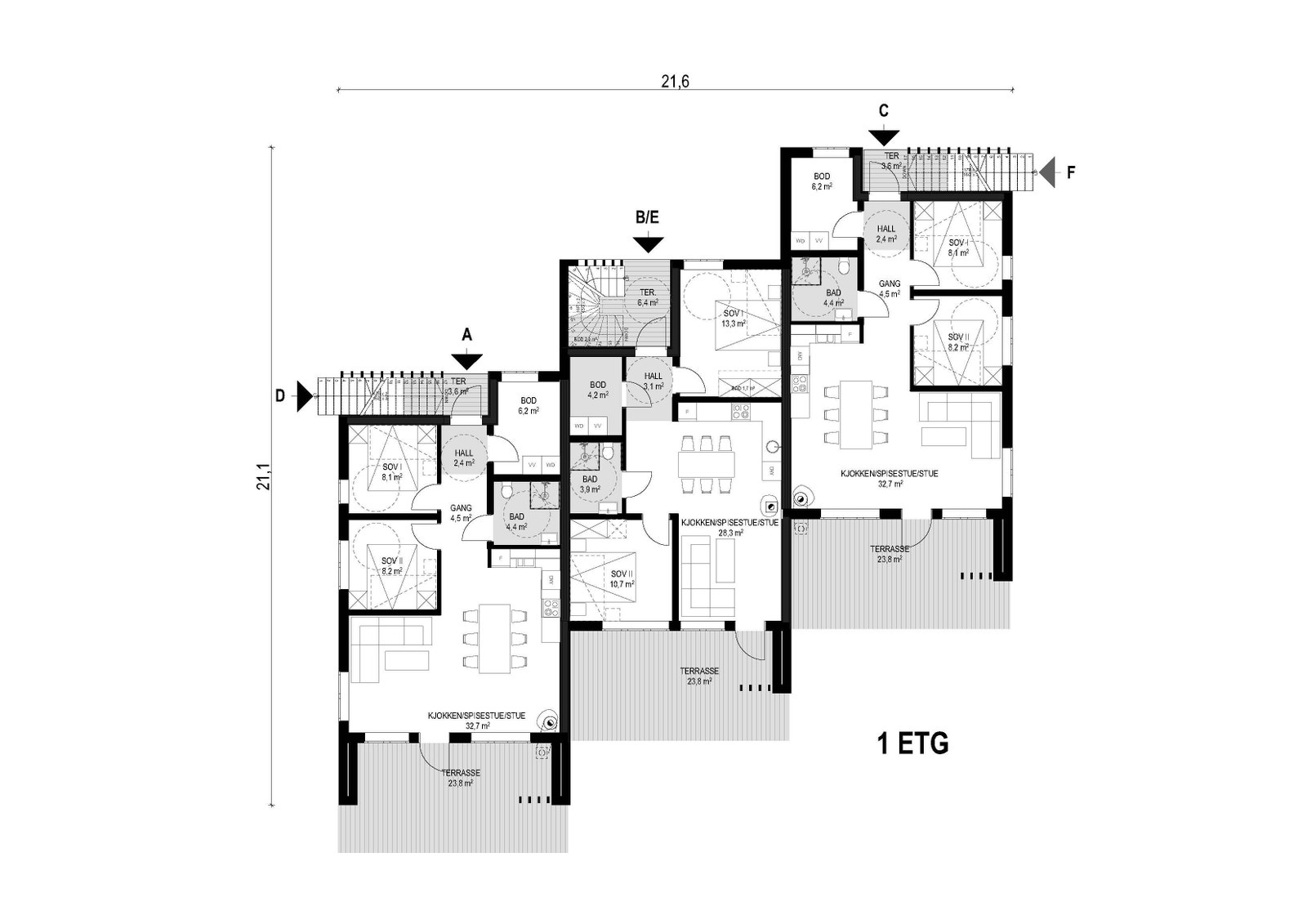 FG6. Leilighet 36A, 36B og 36C Galleribilde