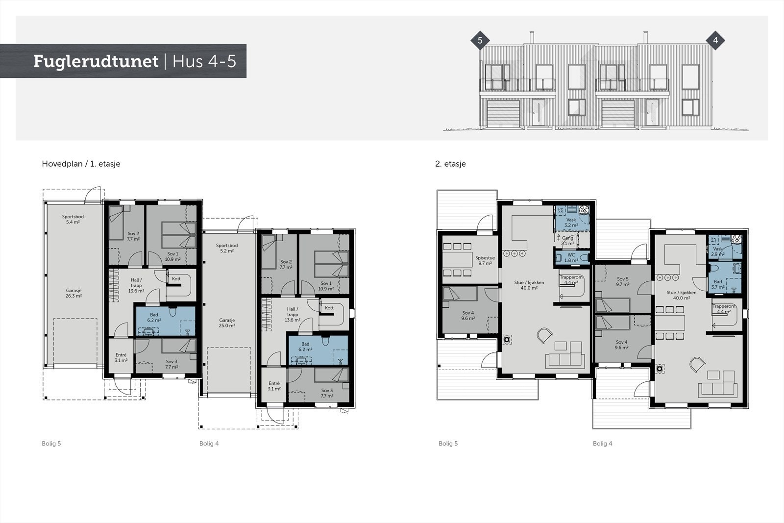 Plantegning av hus 4-5. Galleribilde