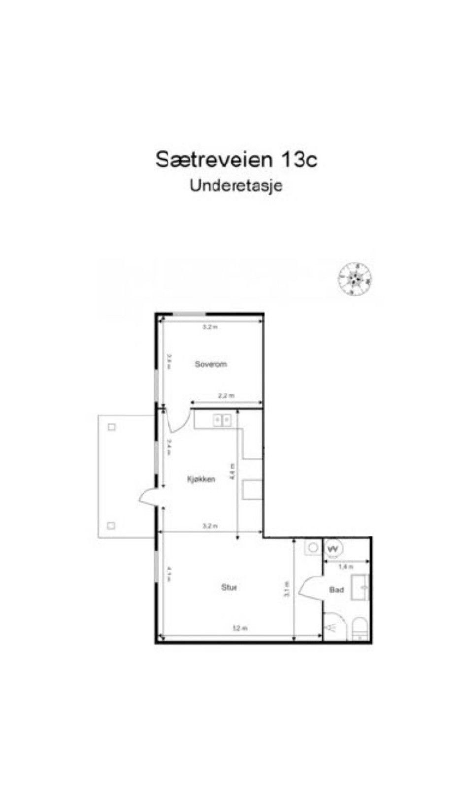 Plantegning av utleiedel Galleribilde