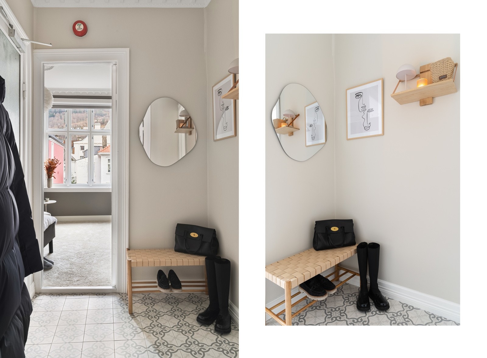 Det første som møter deg er en lys og trivelig entré med plass til å henge fra seg yttertøy og sko. Galleribilde
