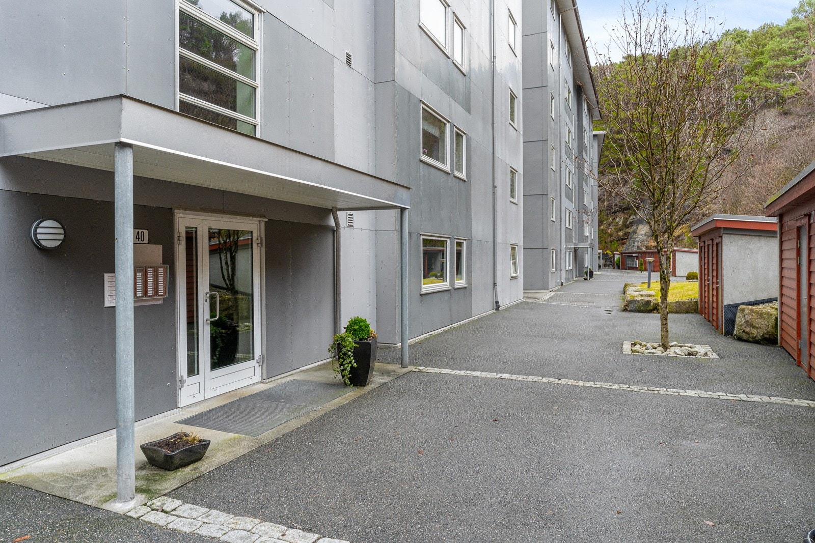 Sameiet har et godt opparbeidet og flott inngangsparti. Galleribilde