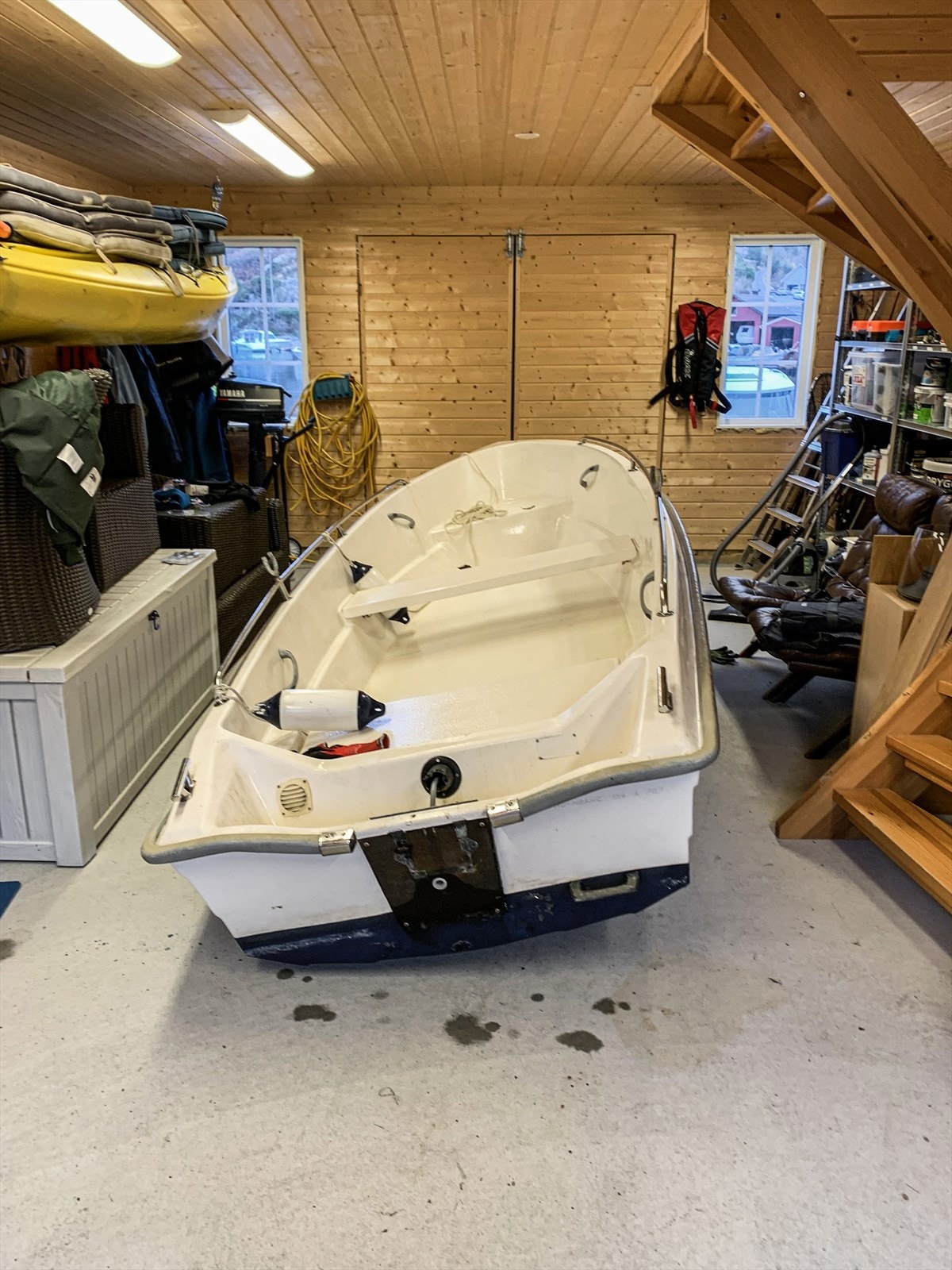 Her er det god plass til båt og øvrig utstyr Galleribilde