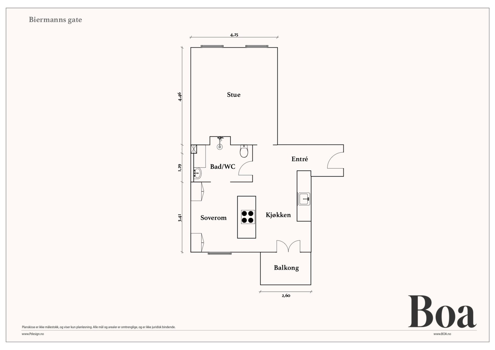 Innhold: Entré/gang, bad, stue, kjøkken og soverom. Balkong. Galleribilde