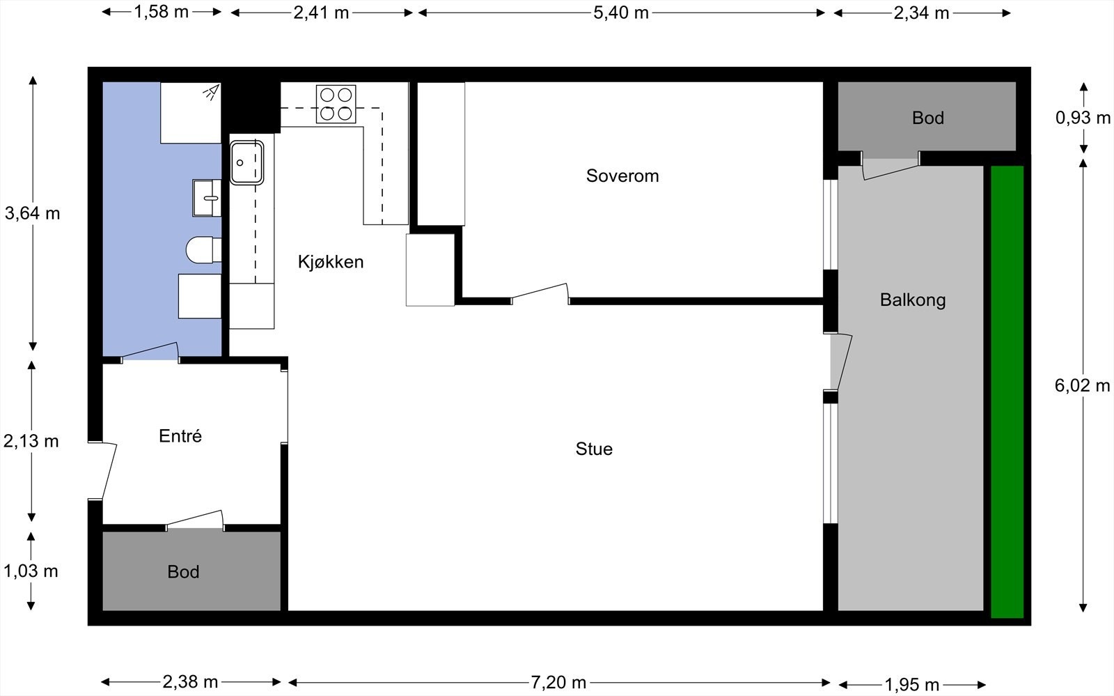 Plantegning av leiligheten. Galleribilde