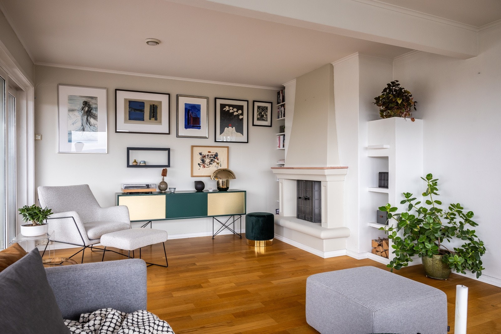 Stue med peis Galleribilde